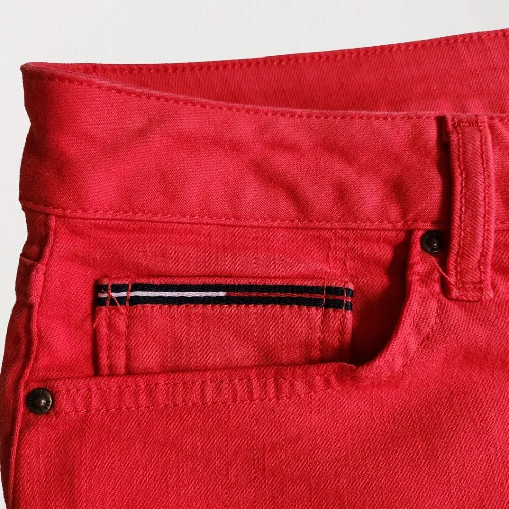 Tommy Hilfiger Red Frayed Shorts - Picture 4 of 10